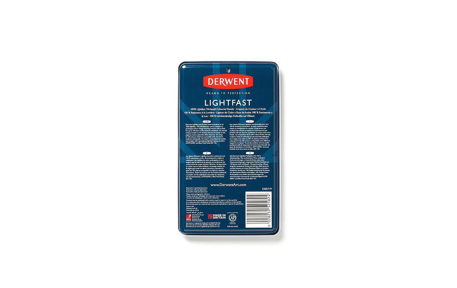 Derwent Farbstifte – 12 Stk., lichtbeständig, Metallschachtel