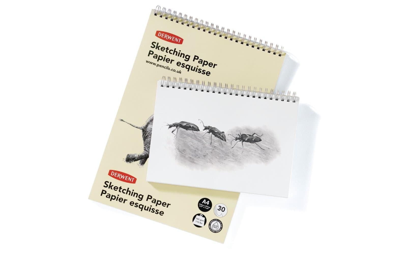 Derwent Zeichenblock – A4, 165 g/m², perforiert, 30 Blatt