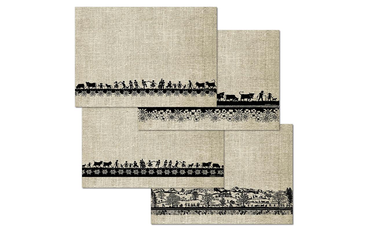 Trendform Tischset Swiss Tradition, Papier, rechteckig – 29,7 × 42 cm – FSC – 48 Stk.