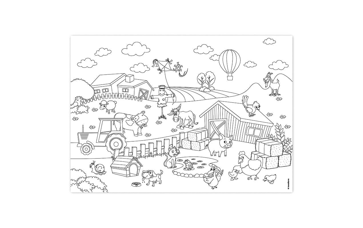 Trendform Tischset für Kinder, Papier, Bauernhof-Motiv – 29,7 × 42 cm – FSC – 12 Stk.