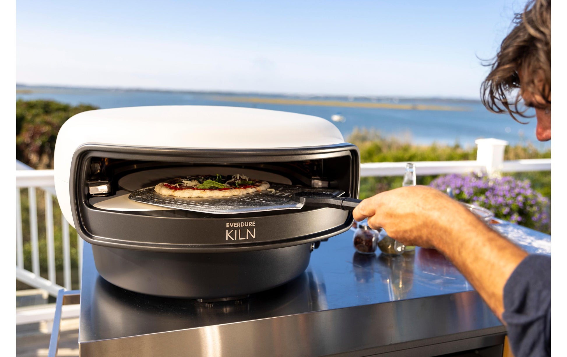 Everdure Pizzaofen KILN – 2 Brenner, Pizzastein – Grau