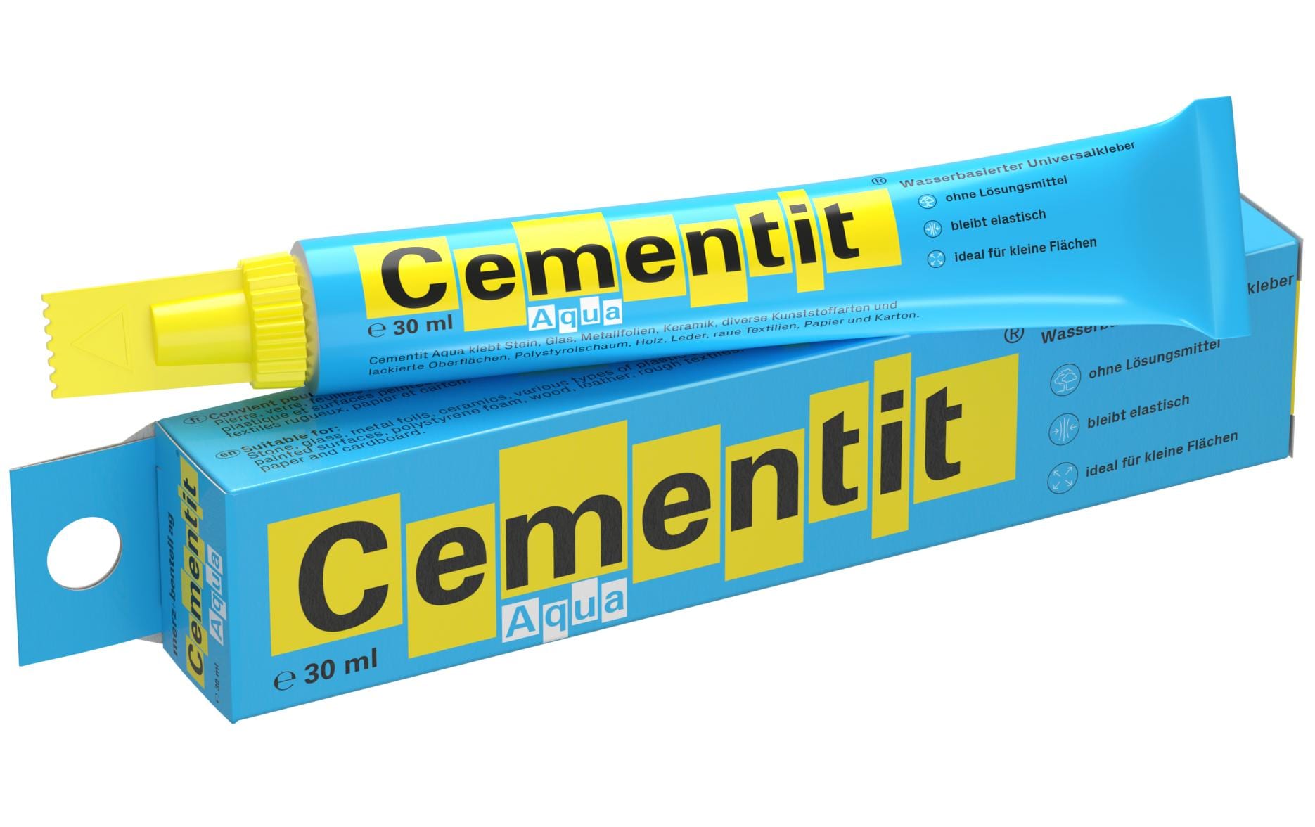 Cementit Aqua Universalkleber – permanent, transparent, lösemittelfrei, 30 ml, für Pergament, Papier u. a.