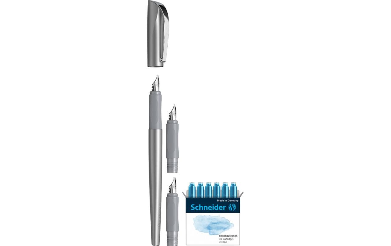 Schneider Schreibgeräte Schneider Callissima Kalligrafie Set – 1,1/1,5/1,8 mm – für Rechts- & Linkshänder – Anthrazit – Patronen