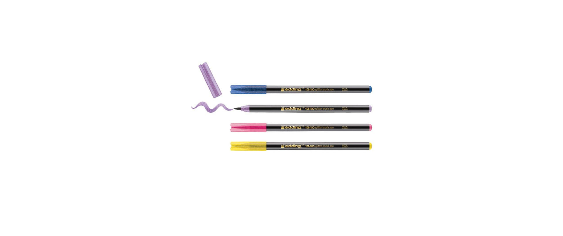 Edding Filzstifte, Strichbreite 0,5–5 mm, 4 Farben