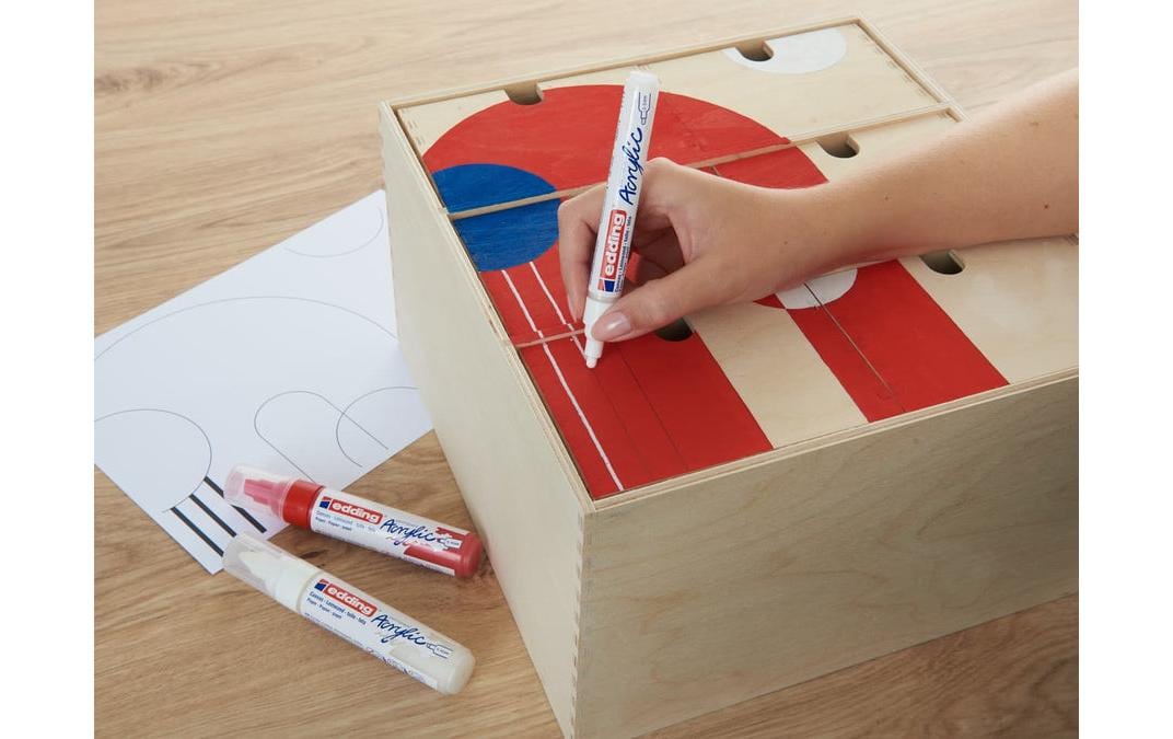 Edding Acrylmarker für Glas – mehrfarbig, 5er Set