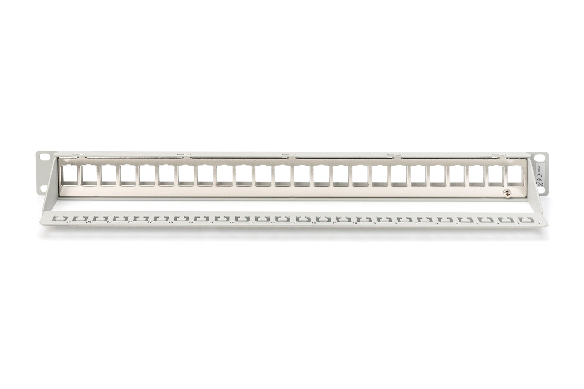 Digitus Patchpanel 24-Port – geschirmt, Rackeinbau 1U, 483 mm × 1,5 mm, Grau