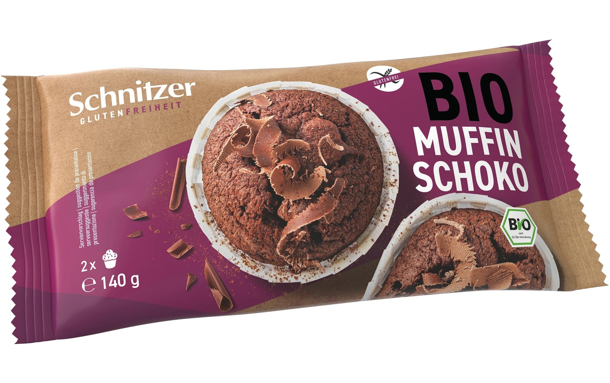 Schnitzer Bio Muffin – Zartbitter, bio, glutenfrei – 140 g