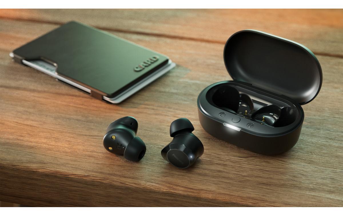 Philips TAT1209BK TWS In-Ear – mit Ladecase, Schwarz, BT 5.3
