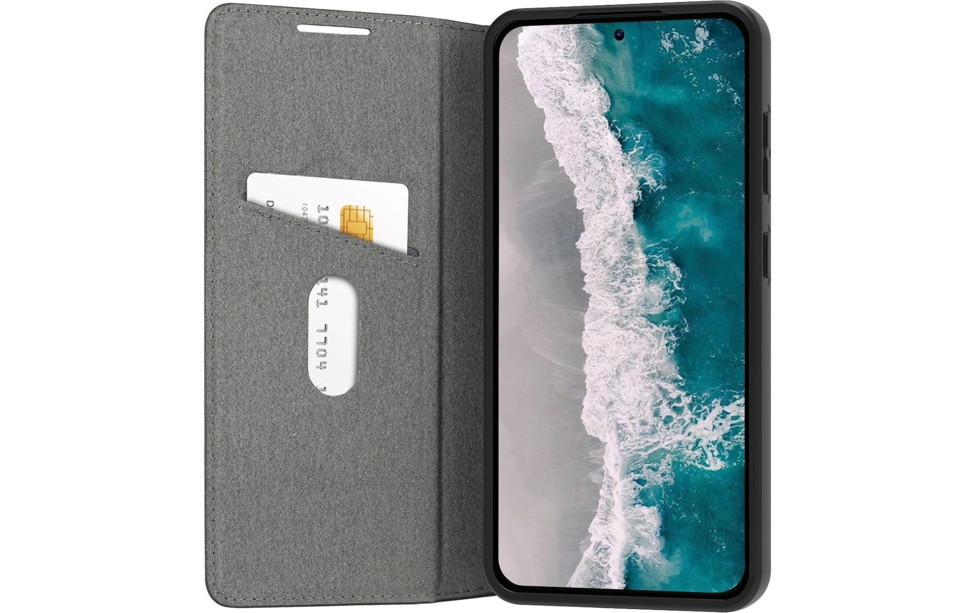 dbramante1928 Oslo Folio – für Samsung Galaxy A55 5G, mit Kartenfach, PU + recycelbarem Kunststoff, schwarz