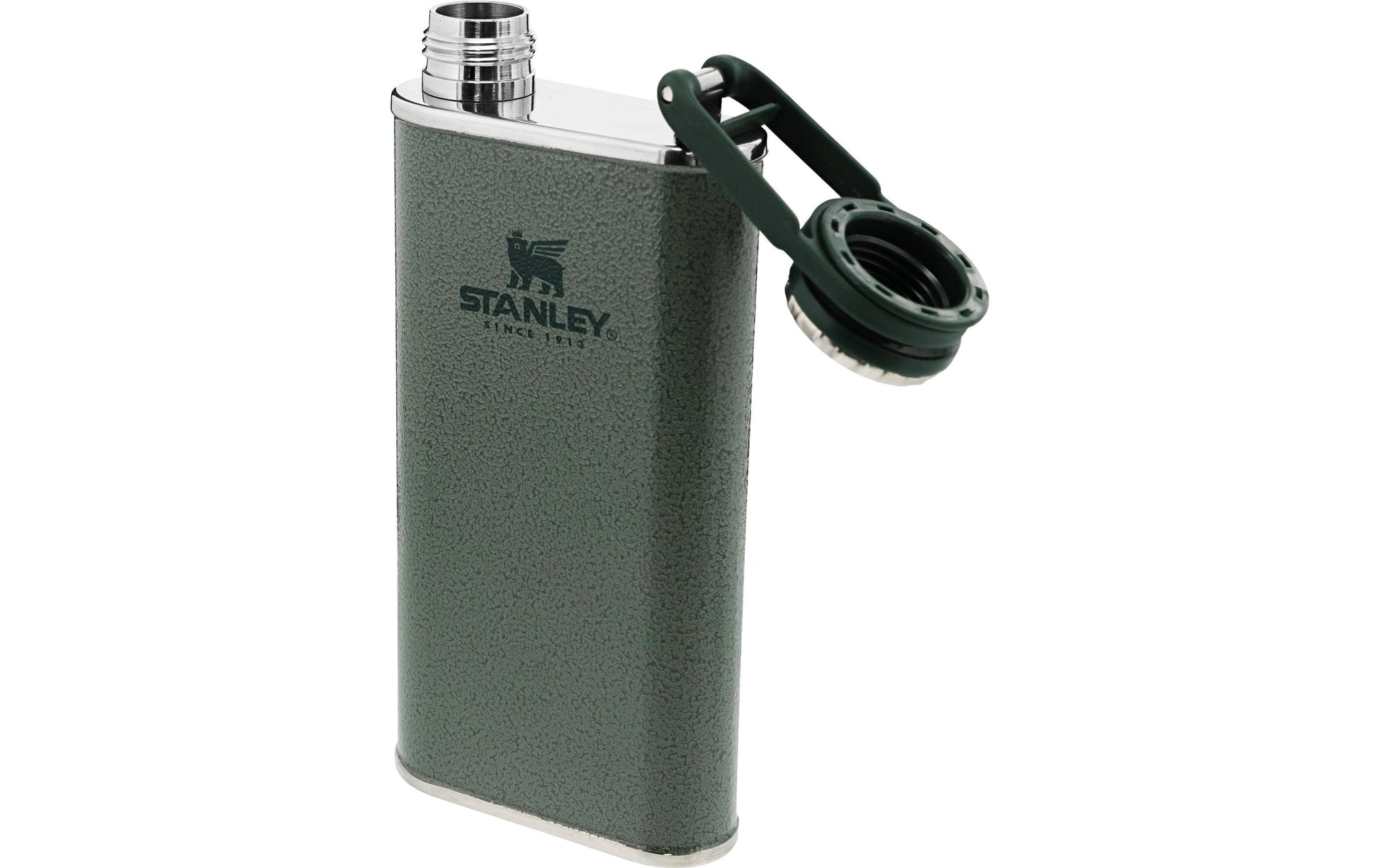 Stanley 1913 Classic Easy Fill Flachmann 230 ml – Edelstahl, Schraubdeckel, Hammertone Green