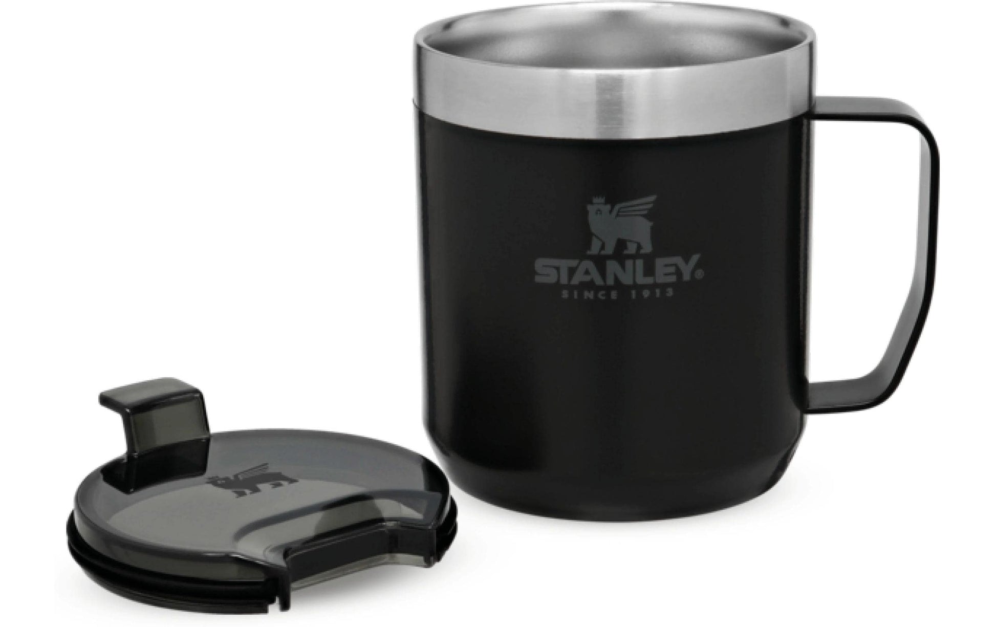 Stanley Camp Becher Thermobecher 350 ml – doppelwandig 1,5 h heiss / 3 h kalt, Edelstahl, schwarz