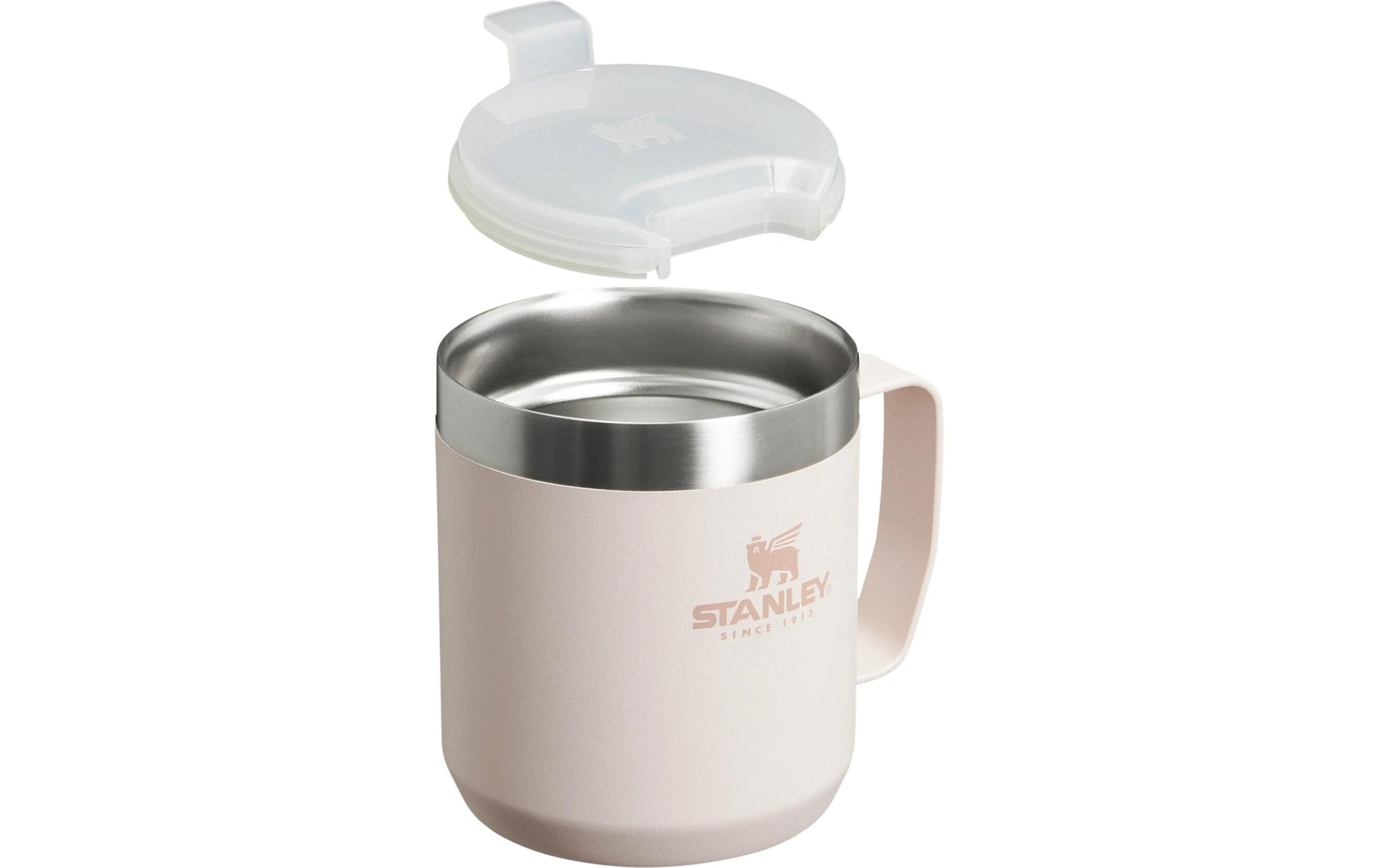 Stanley Camp Becher – 350 ml, Edelstahl, Rosa, mit Deckel, vakuumisoliert, spülmaschinenfest