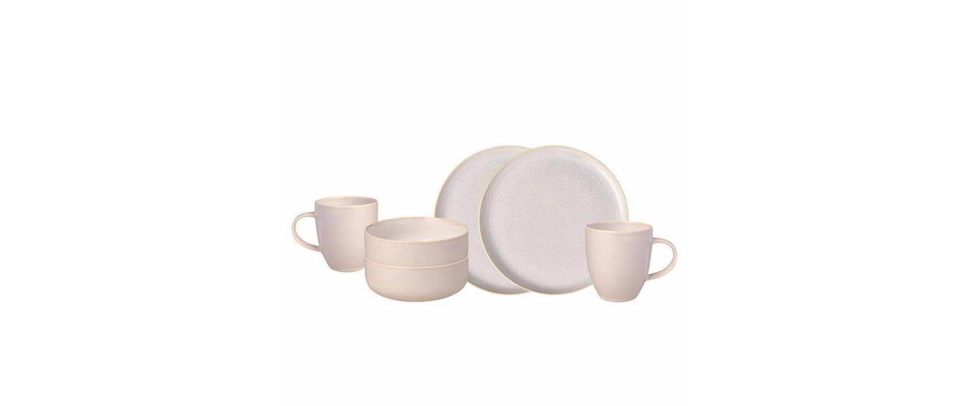 Villeroy & Boch Frühstücksset – Porzellan, weiss, spülmaschinengeeignet, mikrowellengeeignet, 6-teilig