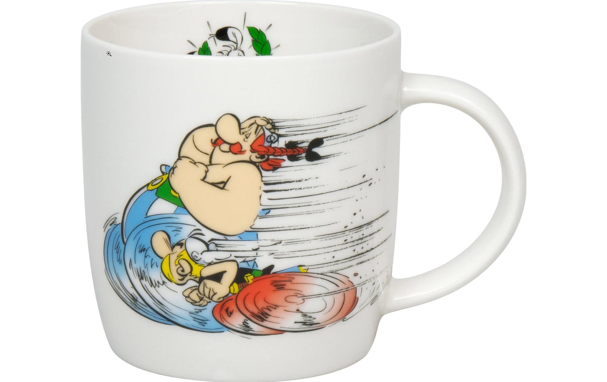 Könitz Porzellan Könitz Becher Asterix Rennen - Courir – 400 ml, Ø 8,8 cm, H 9,2 cm, Knochenporzellan, spülmaschinenfest