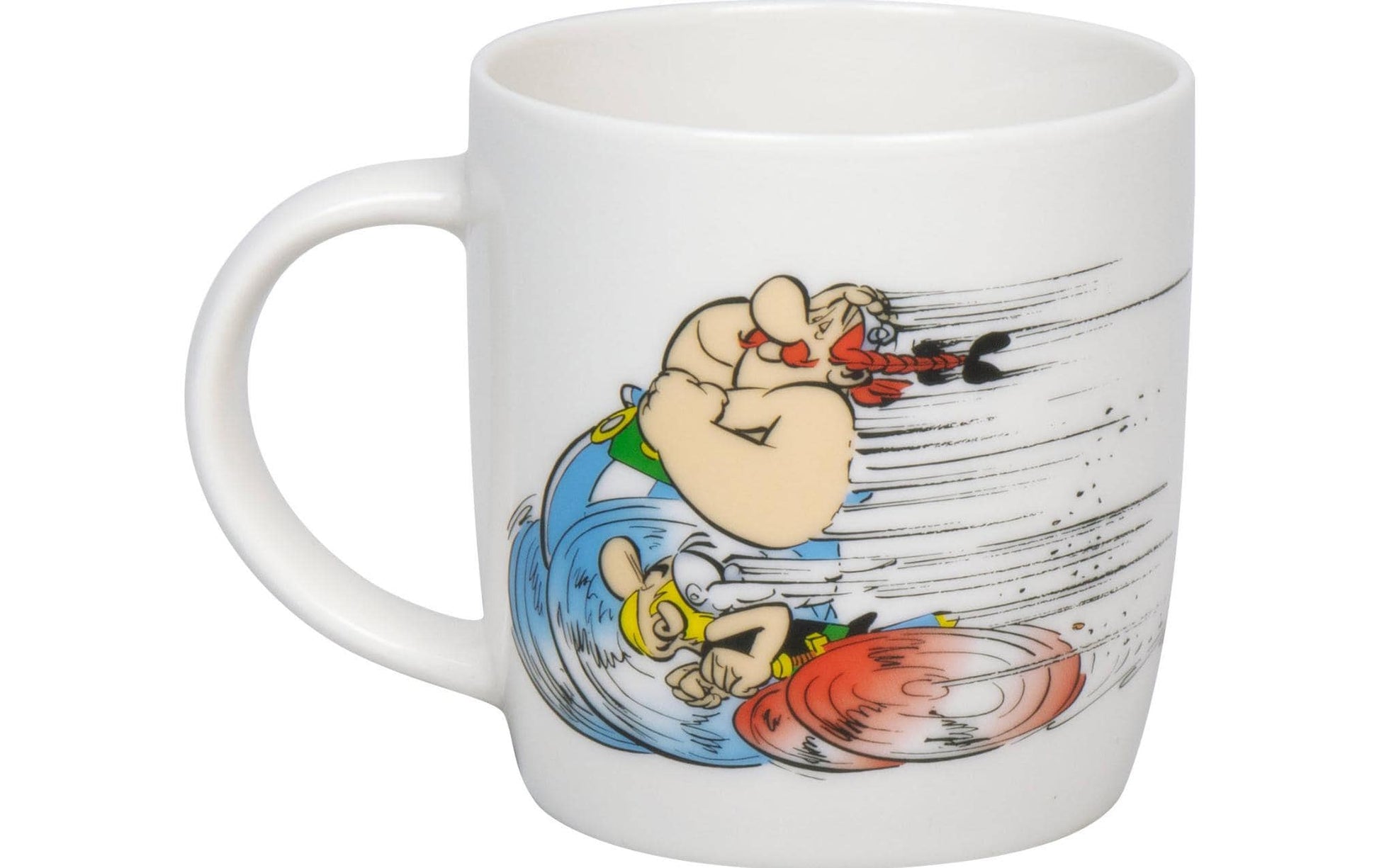 Könitz Porzellan Könitz Becher Asterix Rennen - Courir – 400 ml, Ø 8,8 cm, H 9,2 cm, Knochenporzellan, spülmaschinenfest