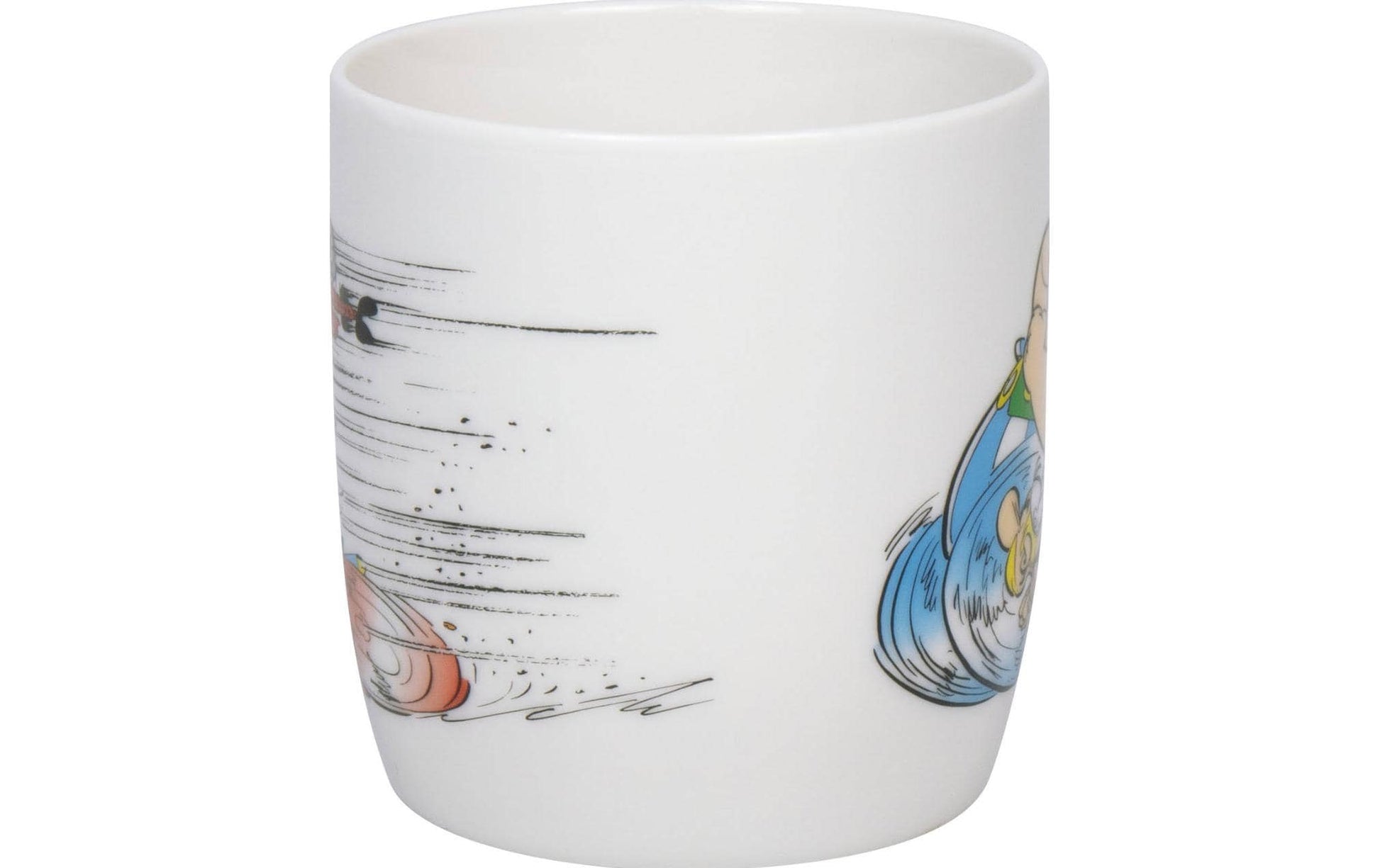 Könitz Porzellan Könitz Becher Asterix Rennen - Courir – 400 ml, Ø 8,8 cm, H 9,2 cm, Knochenporzellan, spülmaschinenfest