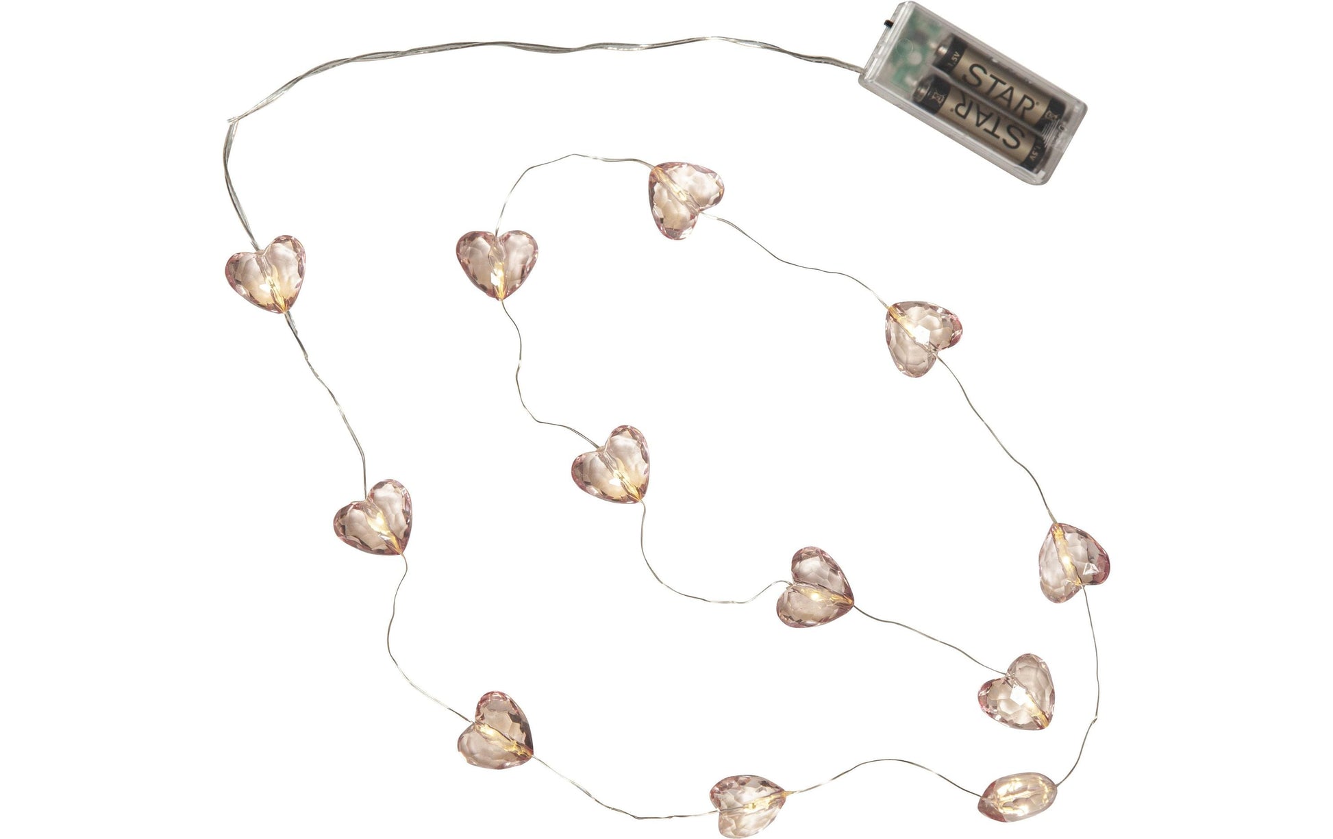 Star Trading Lichterkette – Starterset, 165 cm, 0,14 W, Warmweiss, Rosa, Timer, Batteriebetrieb