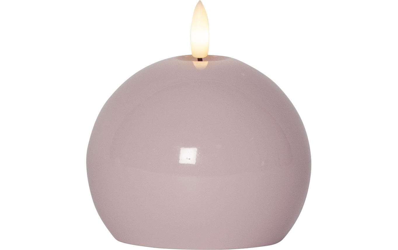 Star Trading LED-Säulenkerze Shine – Ø 9,5 × 11 cm, 0,04 W, warmweiss, batteriebetrieben, Timer, rosa