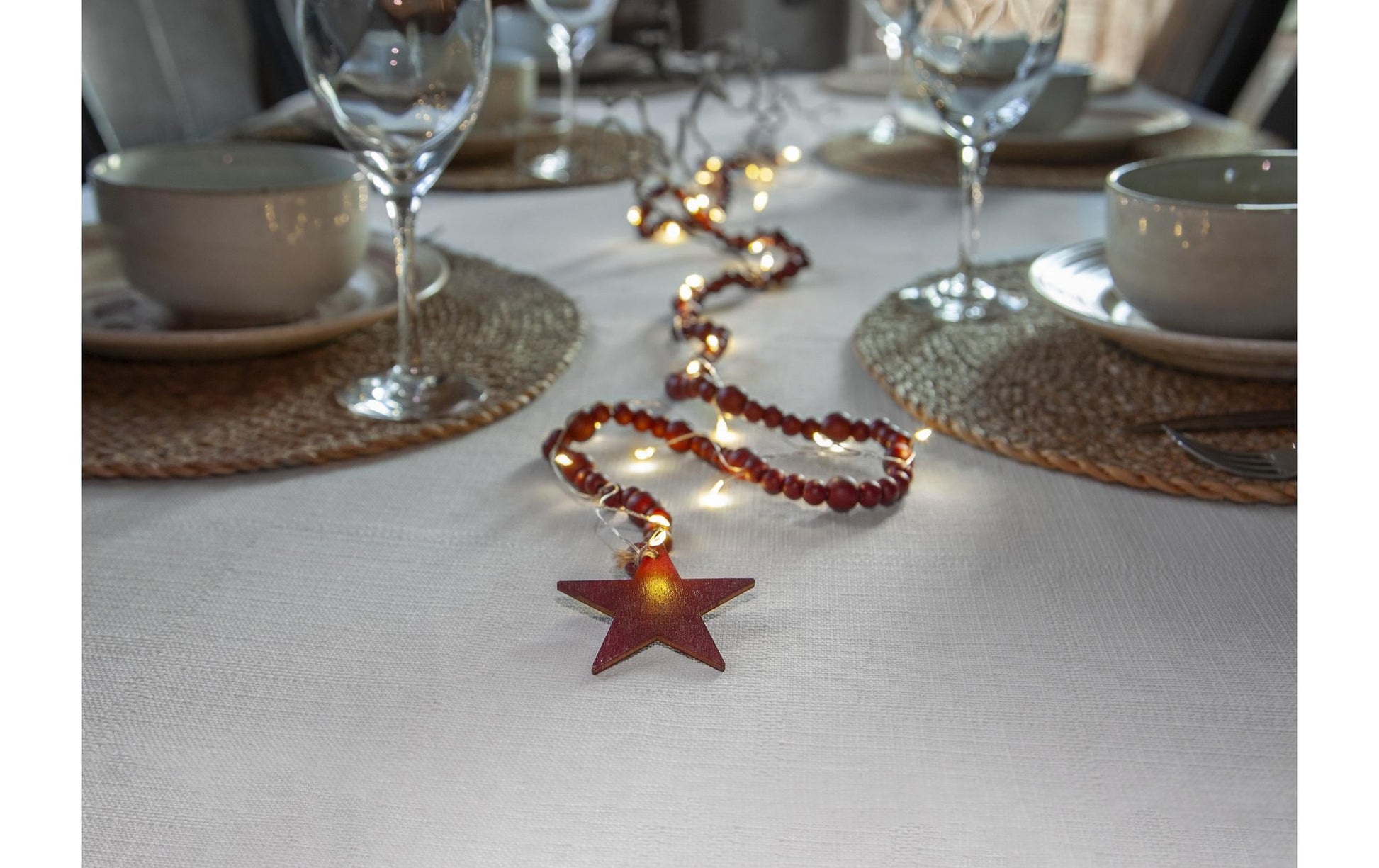 Star Trading Lichterkette Beady – 30 LEDs, 1,5 m, batteriebetrieben, warmweiss, Timer – Rot