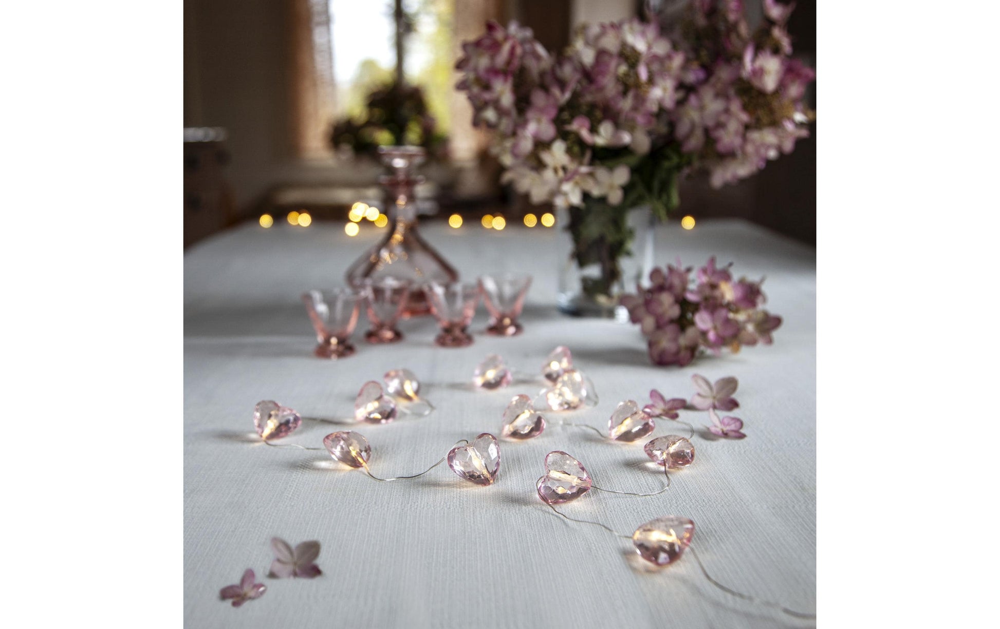 Star Trading Lichterkette – Starterset, 165 cm, 0,14 W, Warmweiss, Rosa, Timer, Batteriebetrieb