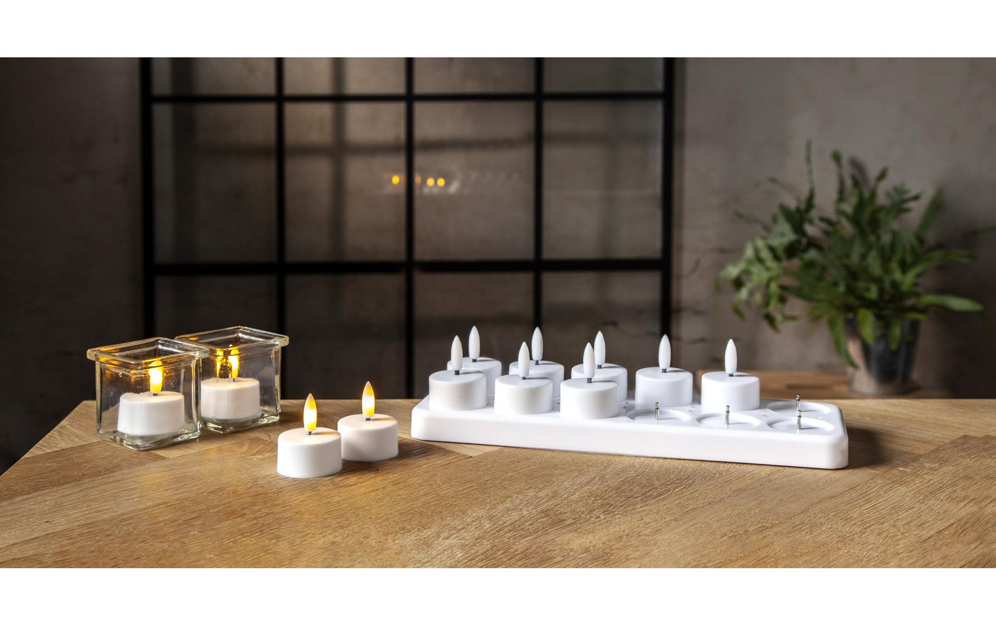Star Trading LED-Teelicht – Warmweiss, Akku, IP20, 12er-Pack – Weiss