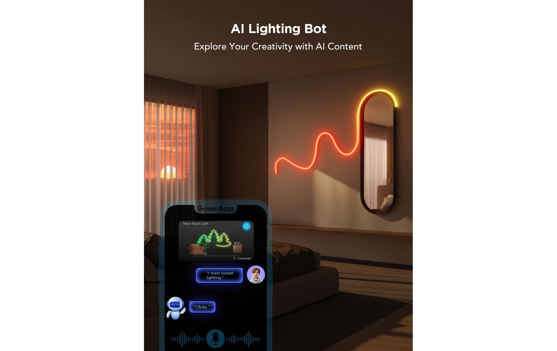 Govee LED-Streifen Aussen – 5 m, 173 lm, 48 W, RGBIC, Netzbetrieb, Bluetooth, für Siri, Weiss