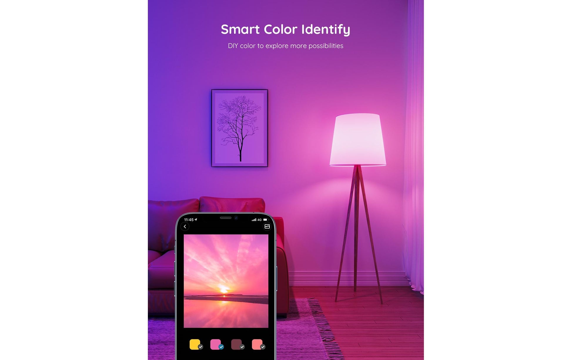 Govee Smart-Leuchtmittel E27 – 800 lm, 2700–6500 K/mehrfarbig, WLAN/App – Weiss