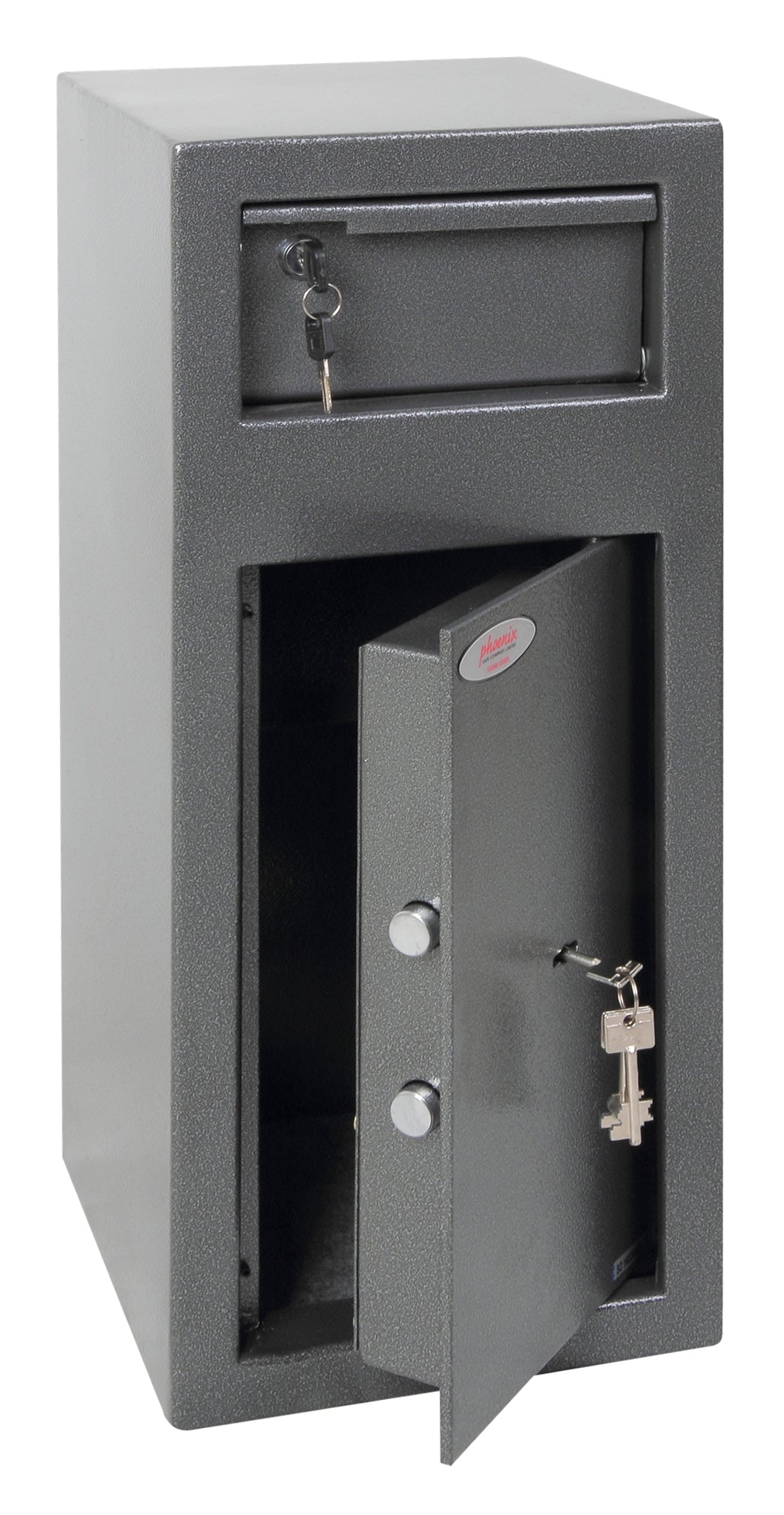 Phoenix Safe Co. Phoenix Einwurf-Tresor SS0992K – Schlüsselschloss – 250 × 250 × 600 mm – Graphitgrau