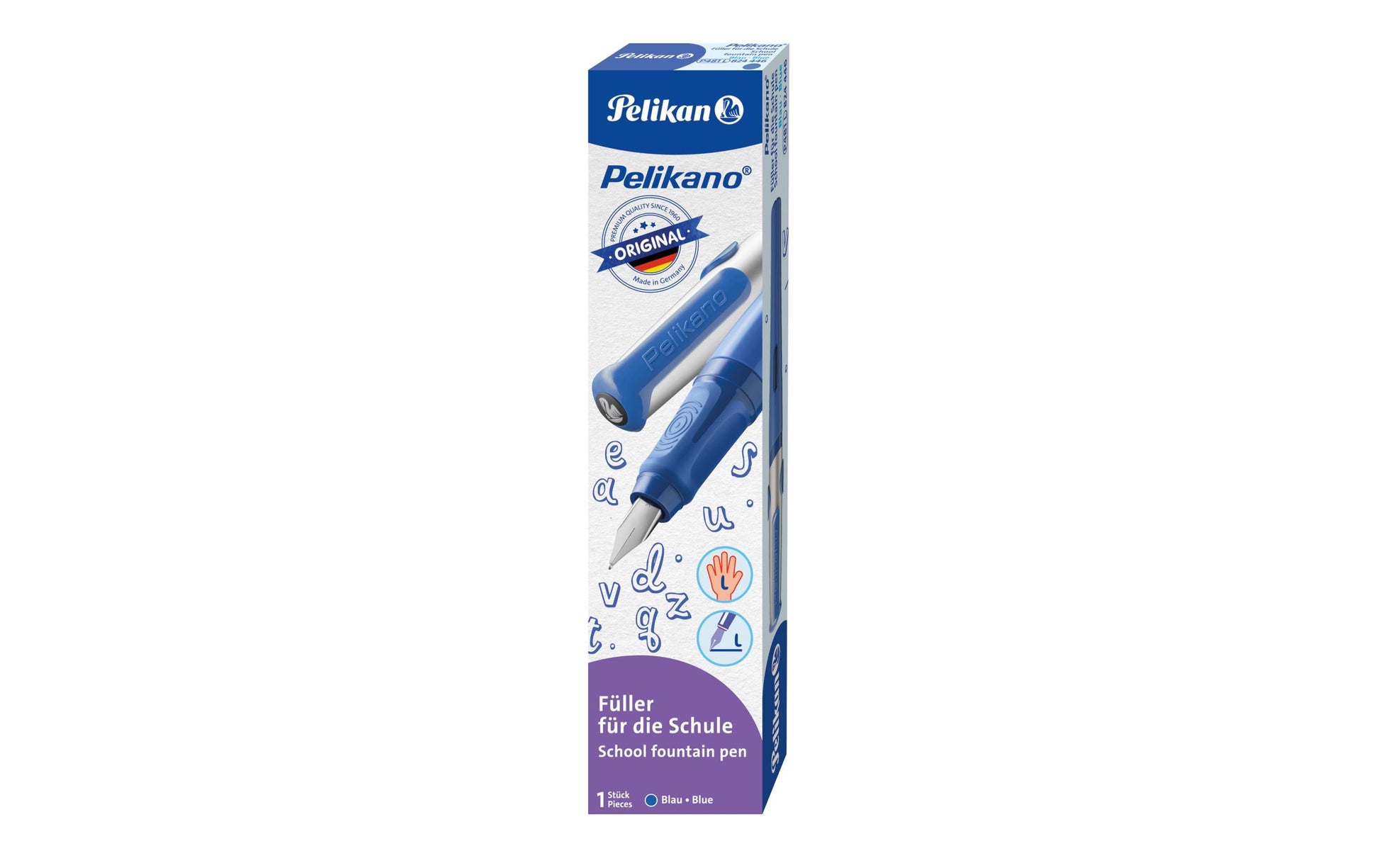 Pelikano – Federspitze L – für Linkshänder – Blau – Patronen