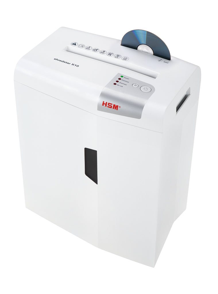 HSM Shredstar X10 – Aktenvernichter, DIN P-4, Partikelschnitt 4,5 × 30 mm, 10 Blatt, 20 l, A4