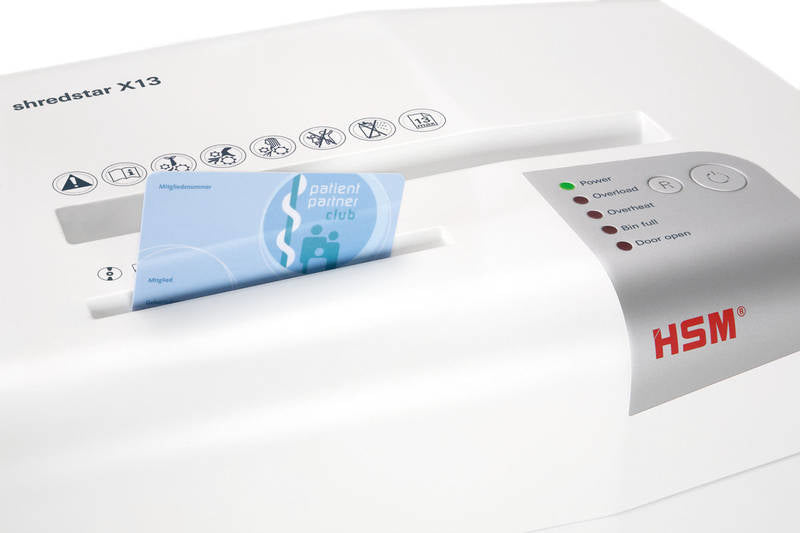 HSM shredstar X13 – Aktenvernichter, DIN P-4, Partikelschnitt 4 × 37 mm, 13 Blatt, 23 l