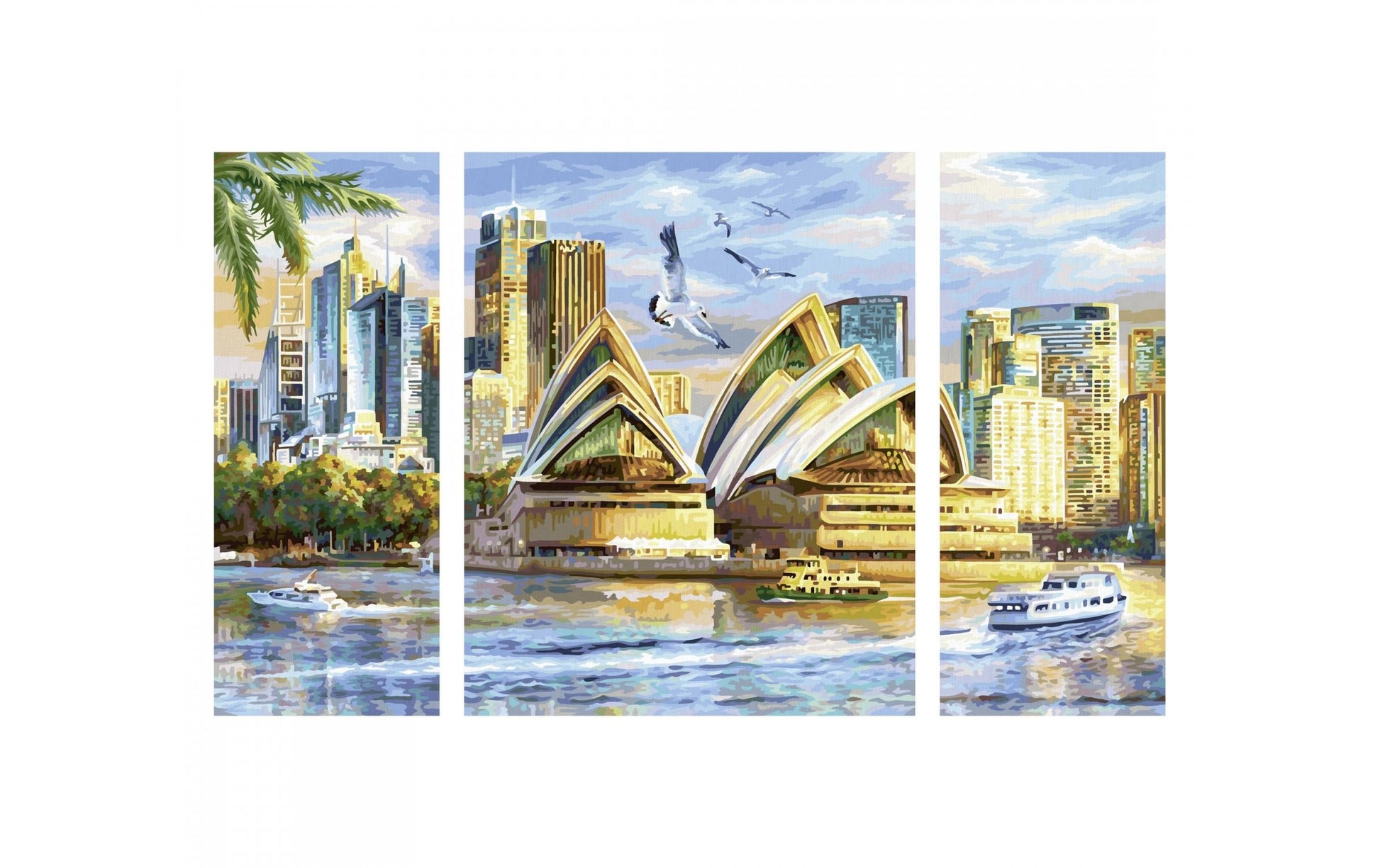 Schipper Malen-nach-Zahlen-Set – Stadt / Land – 3-teilig (40 × 50 cm, 20 × 50 cm, 20 × 50 cm) – ab 14 Jahren
