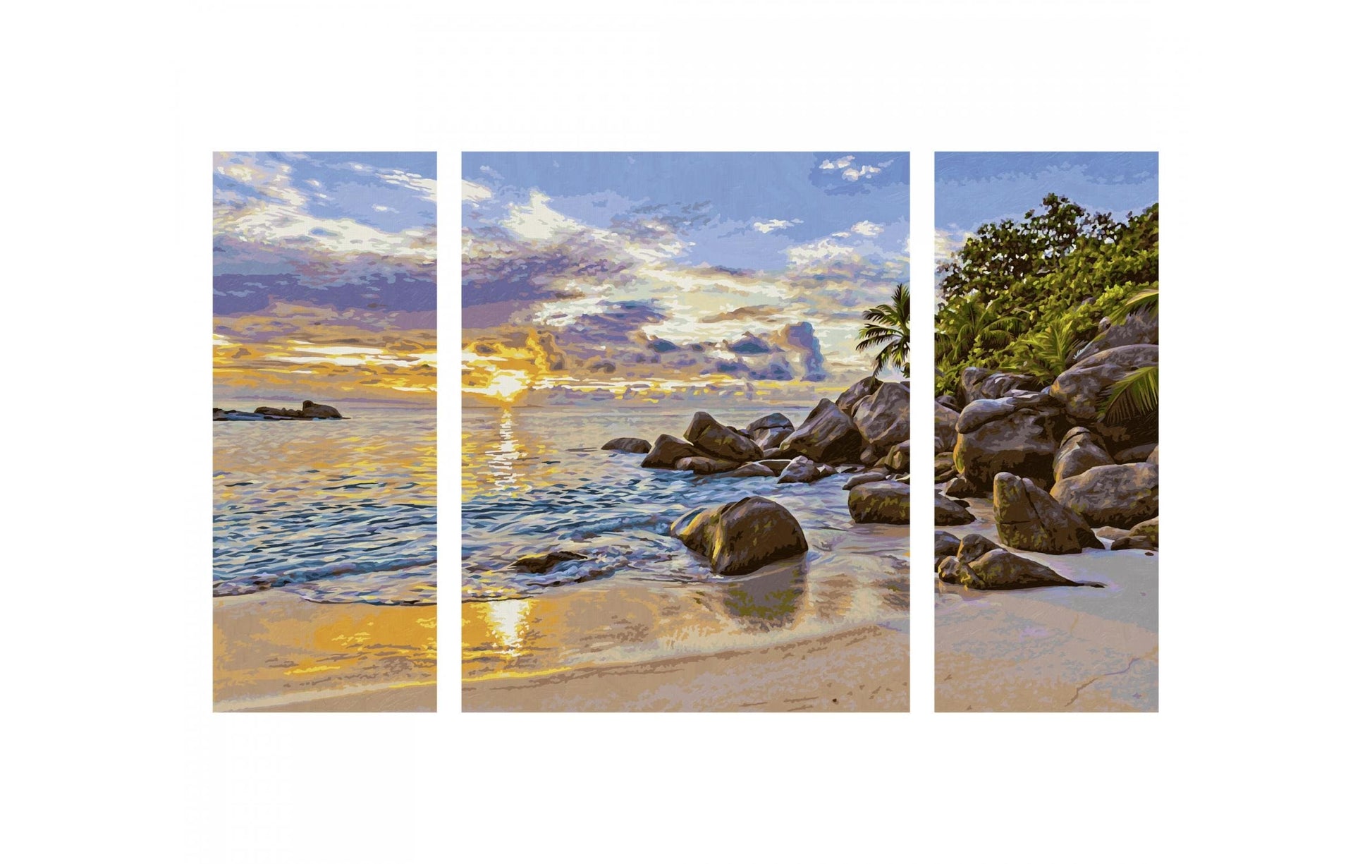 Schipper Malen-nach-Zahlen-Set – Abendstimmung im Paradies – 3-teilig, 80 × 50 cm – ab 14 Jahren