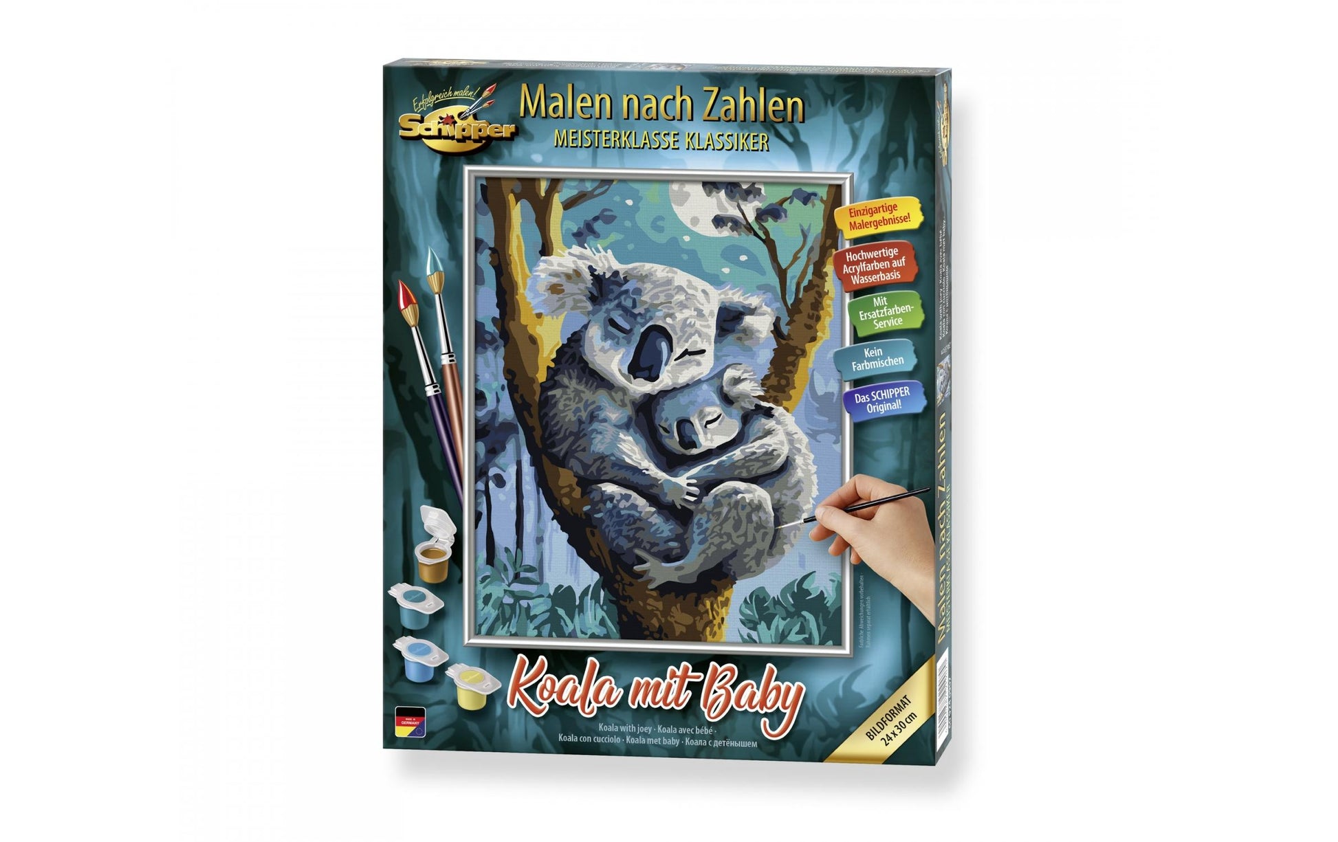Schipper Malen-nach-Zahlen-Set – Koala mit Baby – 24 × 30 cm – ab 12 Jahren