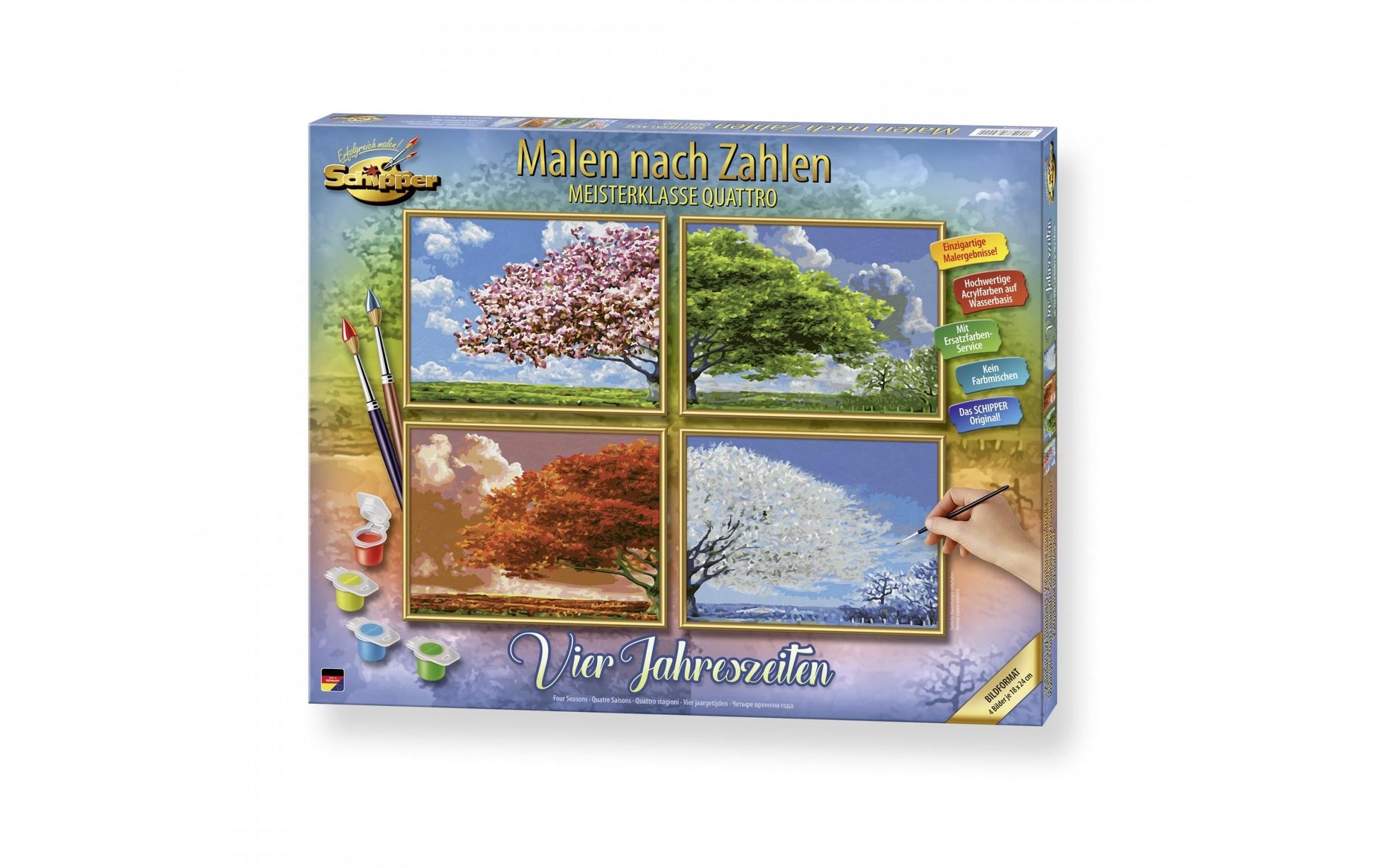Schipper Malen-nach-Zahlen-Set – Landschaft / Natur – 4-teilig, je 24 × 18 cm – ab 14 Jahren