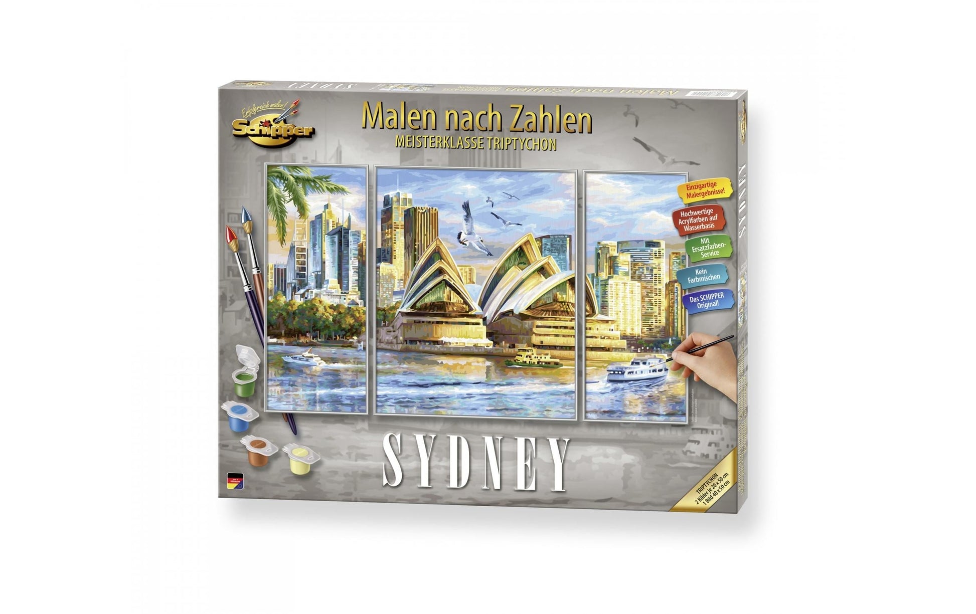 Schipper Malen-nach-Zahlen-Set – Stadt / Land – 3-teilig (40 × 50 cm, 20 × 50 cm, 20 × 50 cm) – ab 14 Jahren