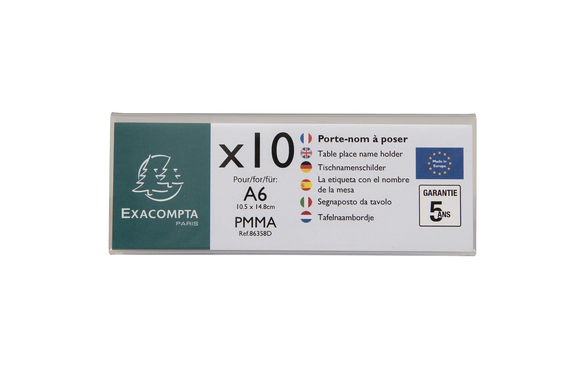 Exacompta Tischaufsteller – für A6 – quer – transparent – Acryl – 10 Stk.
