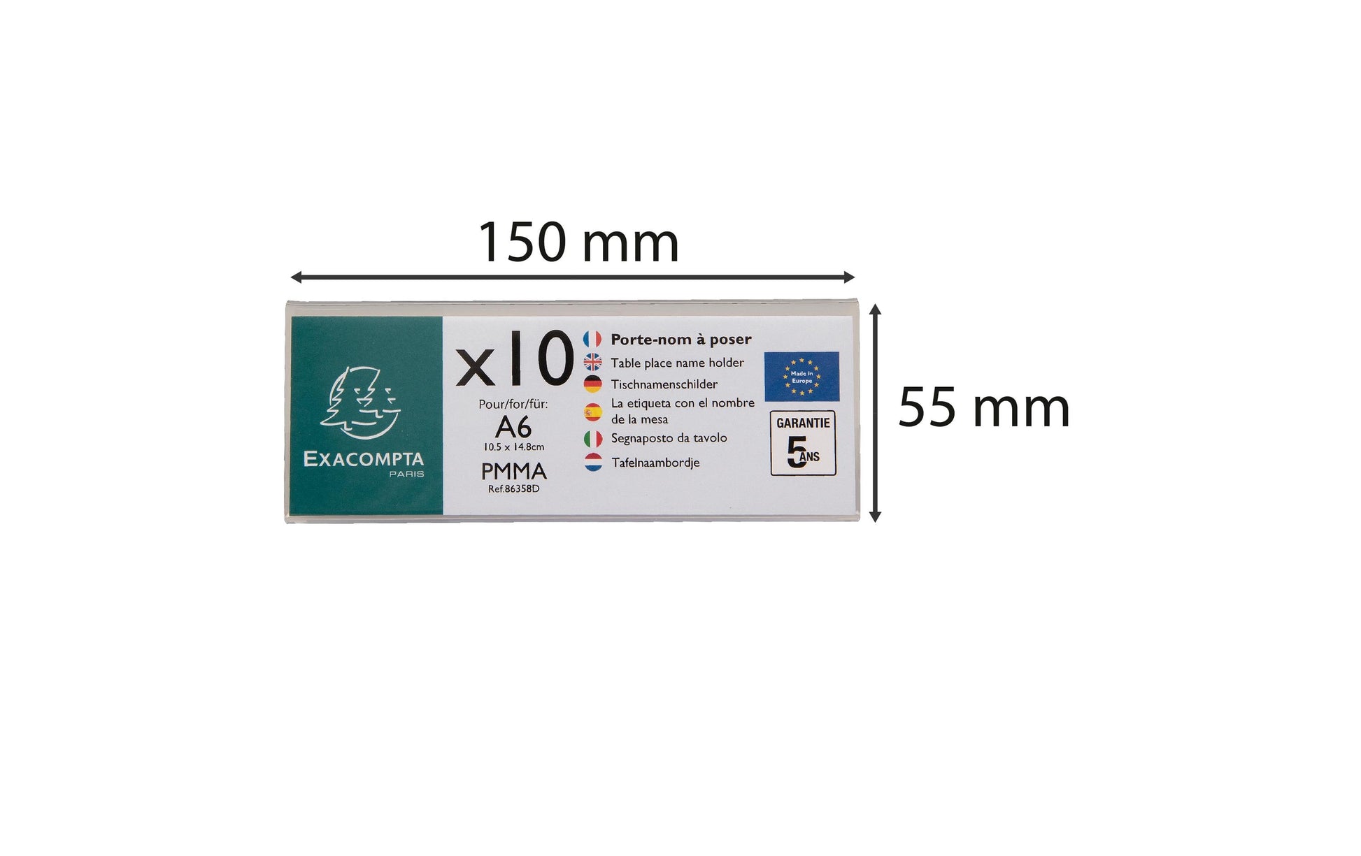 Exacompta Tischaufsteller – für A6 – quer – transparent – Acryl – 10 Stk.