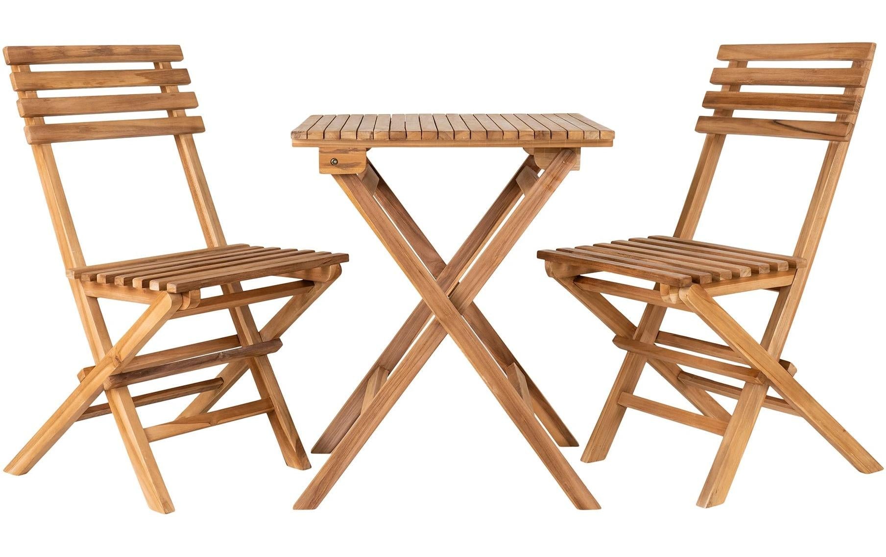 House Nordic Bistro-Set 3-teilig – Natur – Holz – Tisch 60 × 60 × 75 cm – klappbar