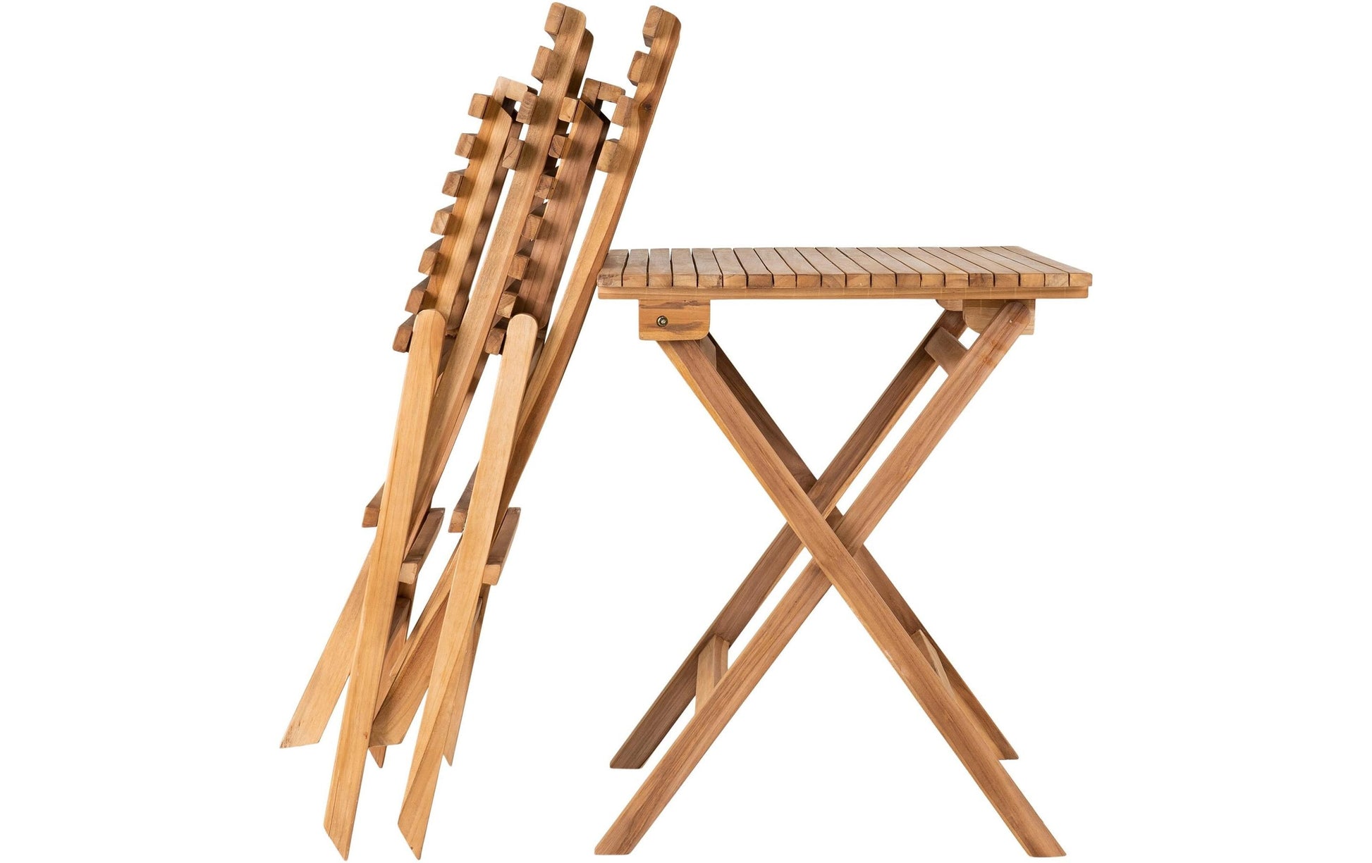 House Nordic Bistro-Set 3-teilig – Natur – Holz – Tisch 60 × 60 × 75 cm – klappbar