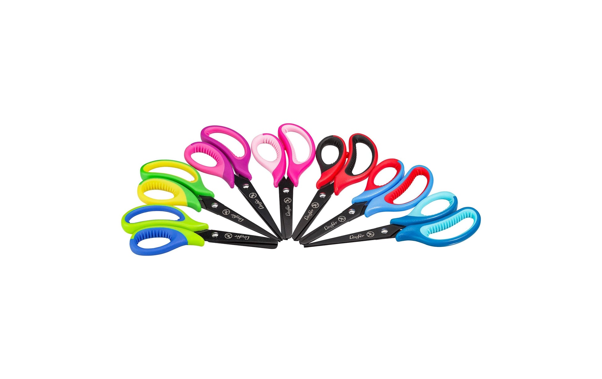 Laufer Läufer Kinderschere 13,0 cm, spitz, für Rechtshänder – Edelstahl, ergonomischer Griff, Lila/Rosa