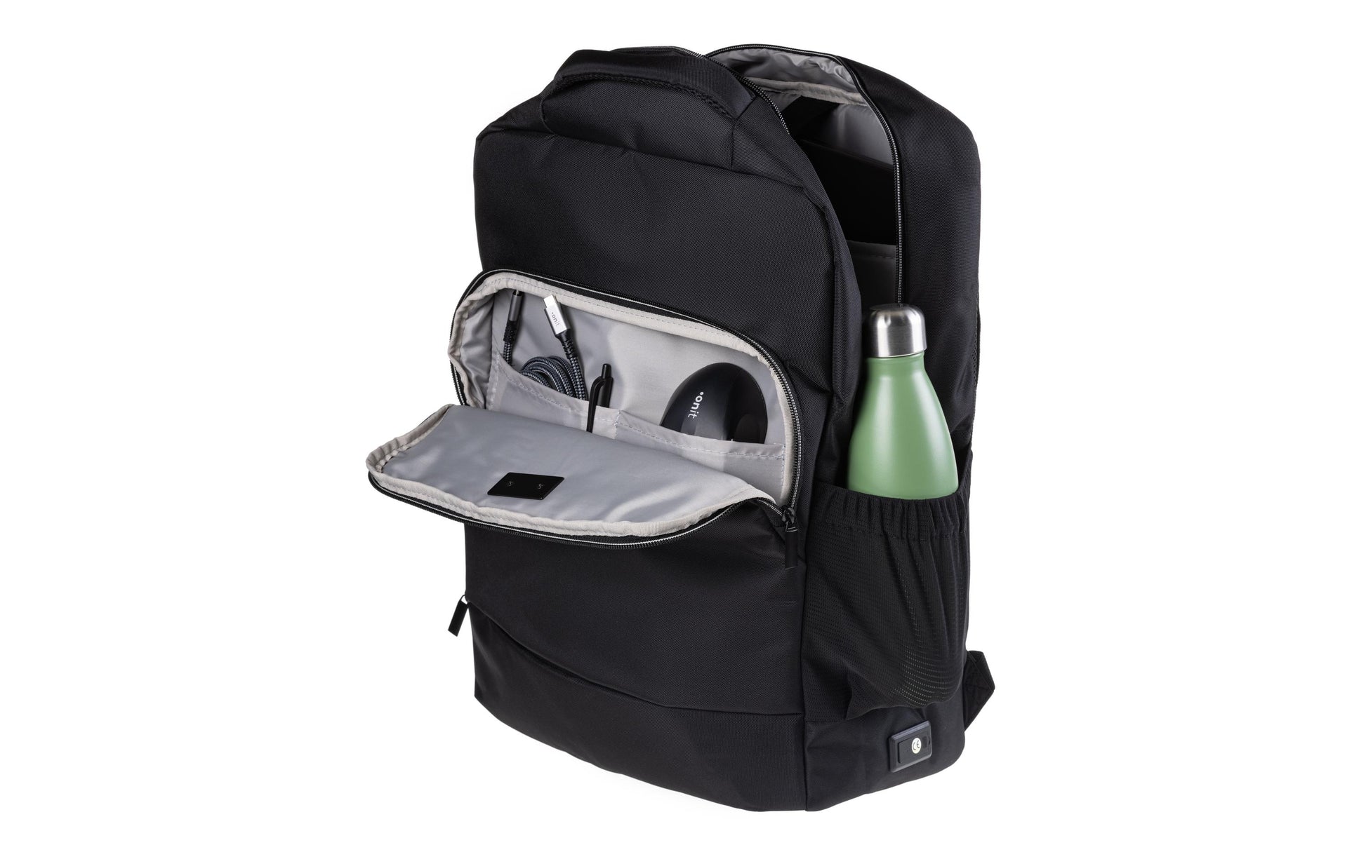 ONIT Backpack Charge – Notebook-Rucksack – für 15,6"-Notebook, 25 l, Kunststoff, Schwarz, USB-Anschluss