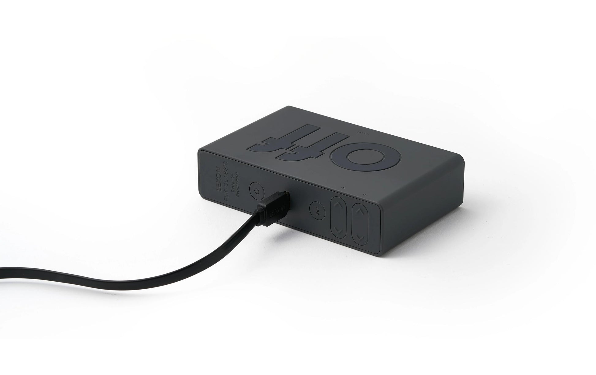 LEXON Digitalwecker – Snooze, USB, 10,4 × 2,6 × 6,5 cm, Grau