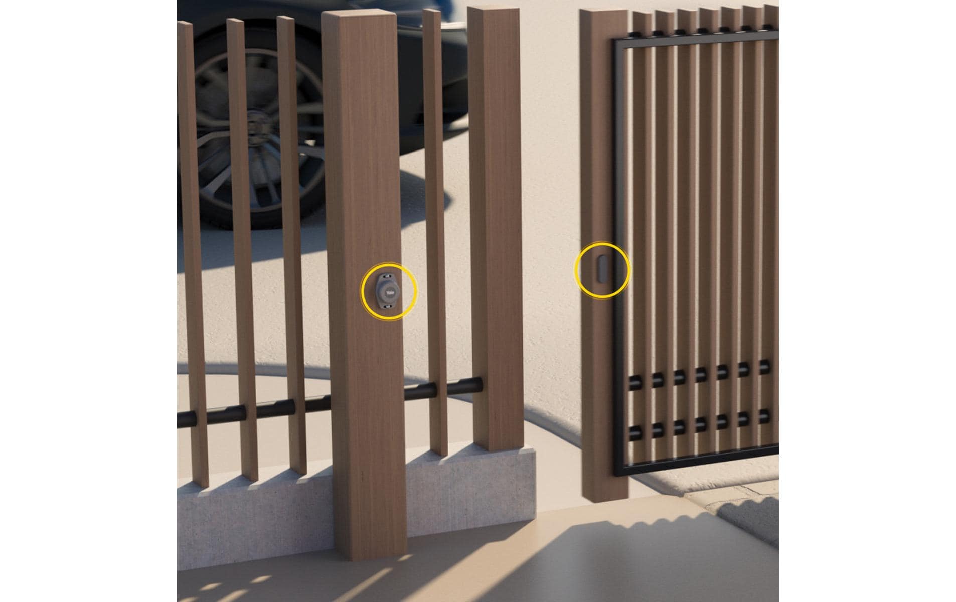Yale Smart Positionssensor Garagentoröffner – kabellos, BT, 70×46×21 mm, Schwarz/Grau