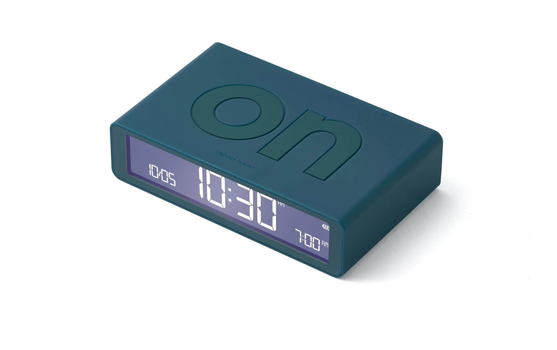 LEXON Wecker Flip Classic – digital – 10,4 × 2,6 × 6,5 cm, blau, Schlummerfunktion, USB-Ladeanschluss