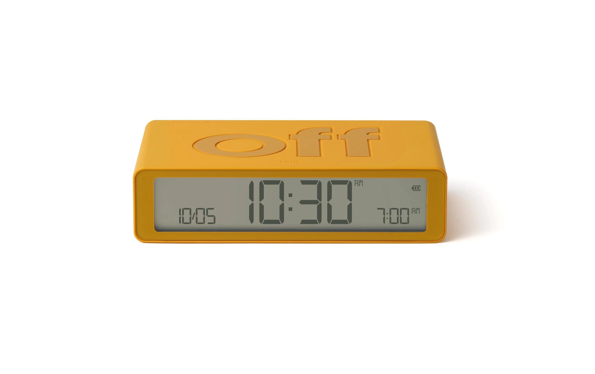 Lexon Wecker Flip Classic – digital – 10,4 × 2,6 × 6,5 cm, gelb, Schlummerfunktion