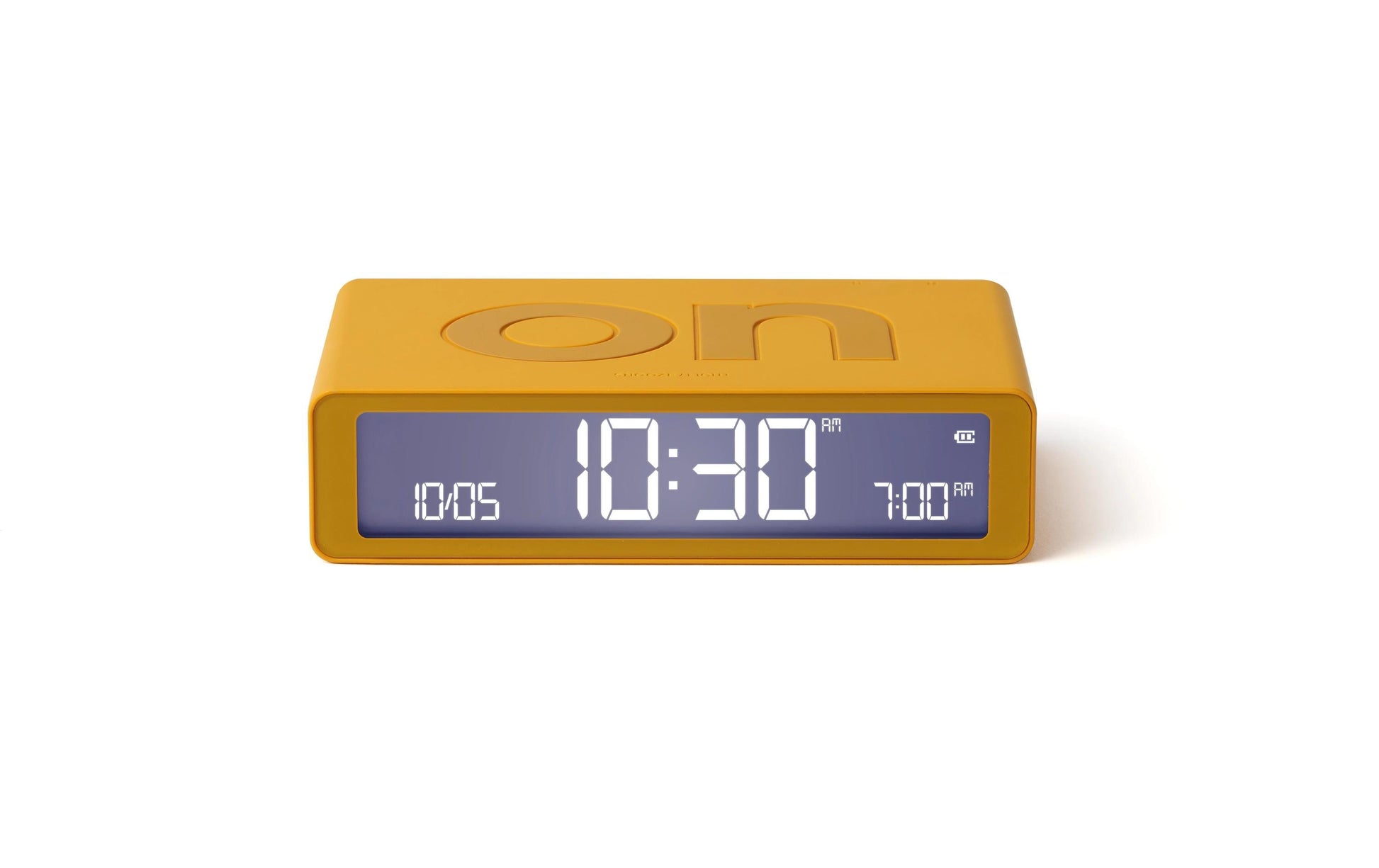 Lexon Wecker Flip Classic – digital – 10,4 × 2,6 × 6,5 cm, gelb, Schlummerfunktion