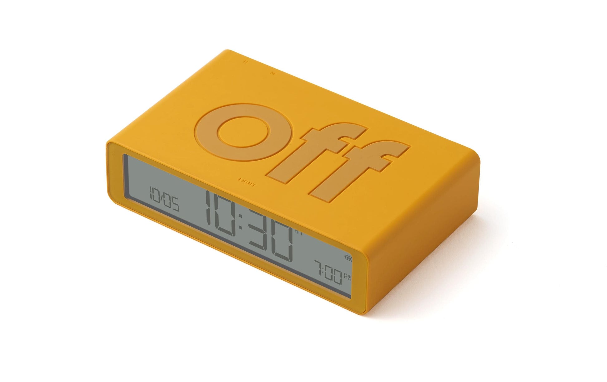 Lexon Wecker Flip Classic – digital – 10,4 × 2,6 × 6,5 cm, gelb, Schlummerfunktion