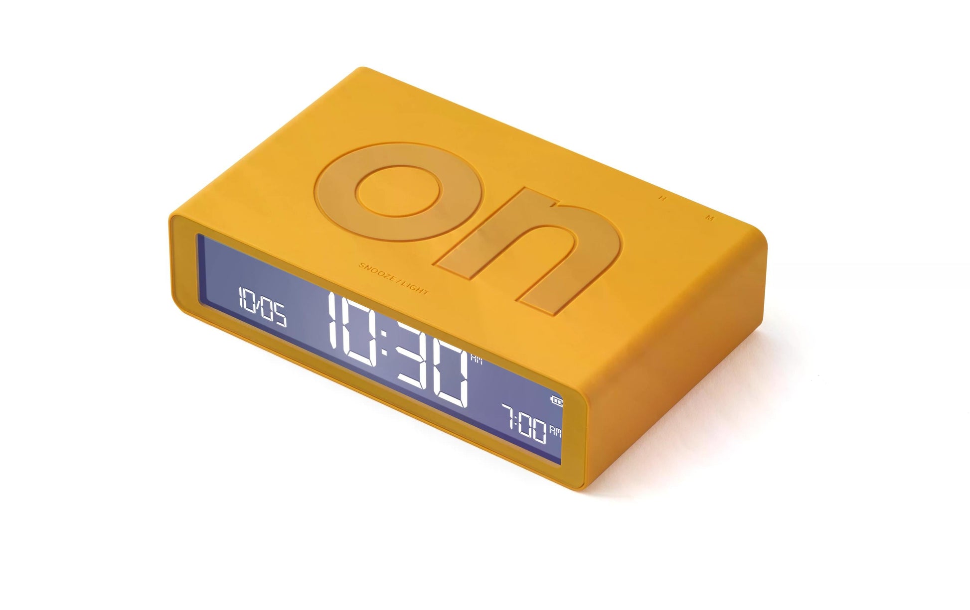 Lexon Wecker Flip Classic – digital – 10,4 × 2,6 × 6,5 cm, gelb, Schlummerfunktion