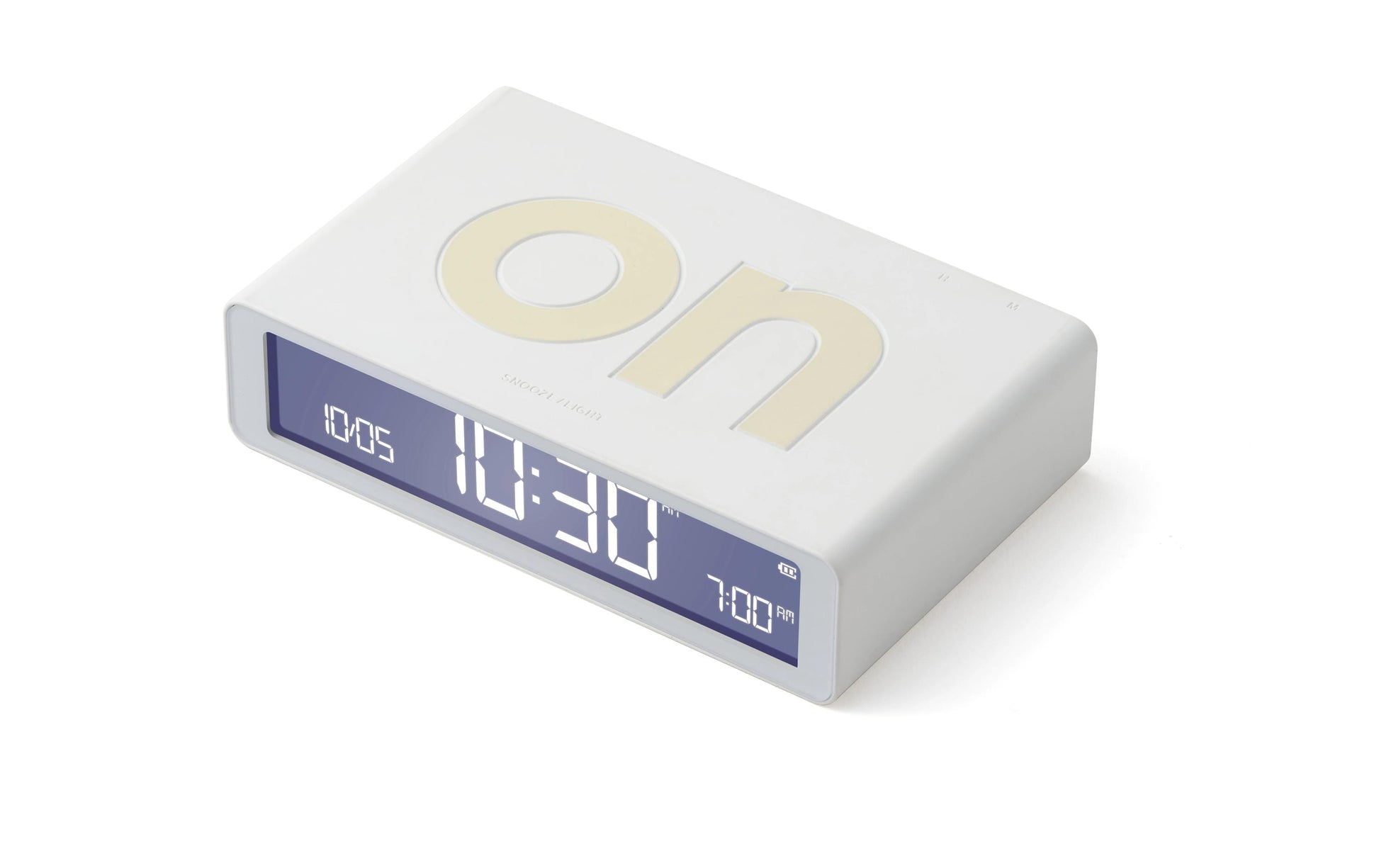LEXON Flip Classic Digitalwecker, Schlummerfunktion, USB – 10,4 × 2,6 × 6,5 cm, Weiss